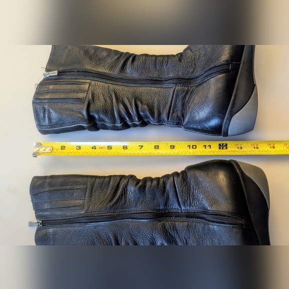 Designer La Pinta Black Winter Genuine Leather Wide Calf Boots Sz 10 - Picture 12 of 13